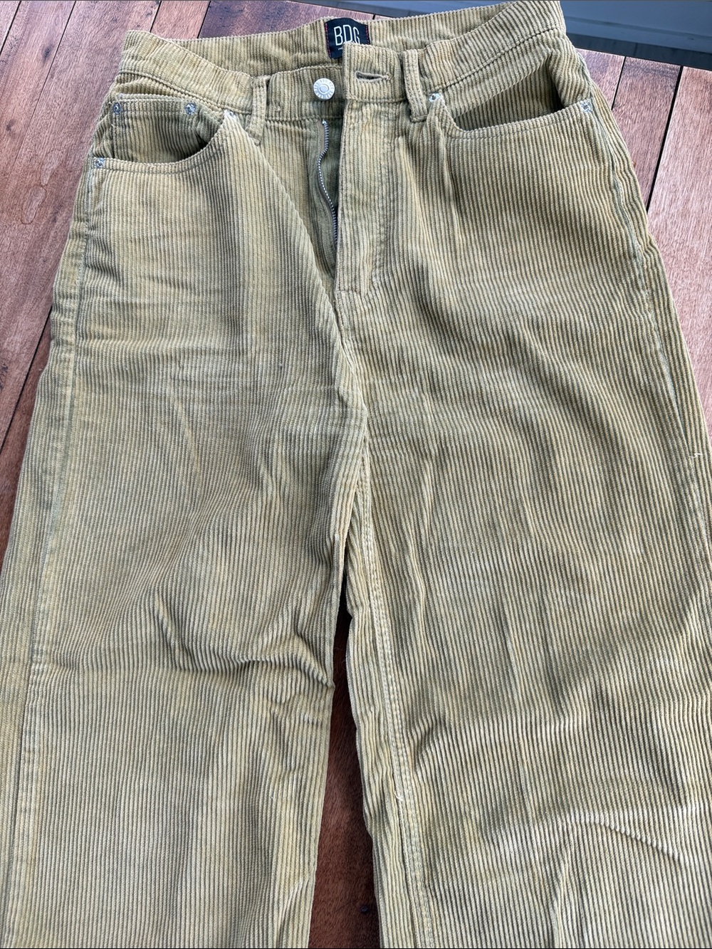 BDG Yellow Corduroy Straight-Leg Pants